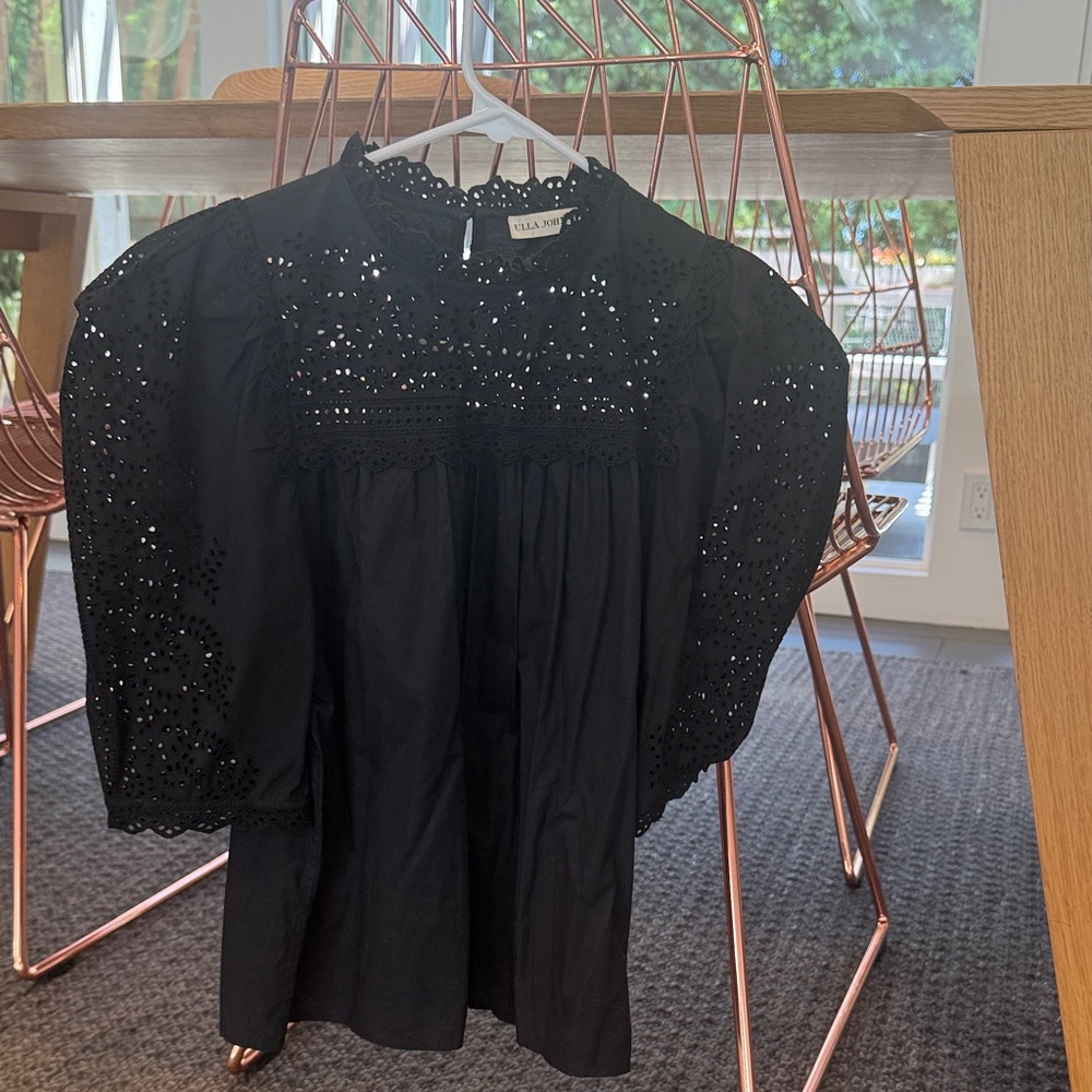 Ulla Johnson Black Eyelet Blouse
